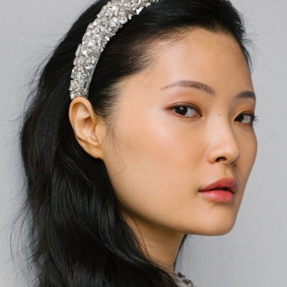 Jennifer Behr Crystal Embellished Padded Headband - Silver main image 4